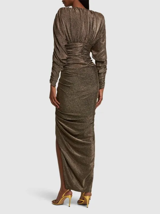 Alexandre Vauthier   Draped lurex jersey long dress 