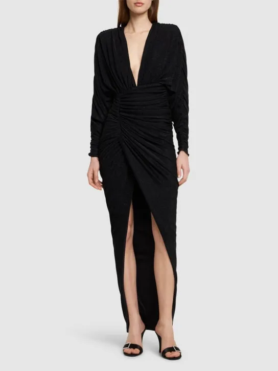 Alexandre Vauthier   Draped lurex jersey long dress 