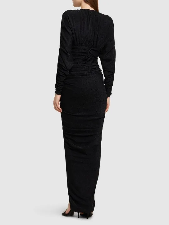 Alexandre Vauthier   Draped lurex jersey long dress 