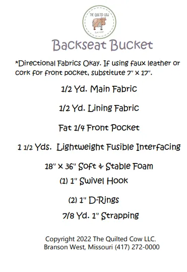 Backseat or Front Seat Bucket