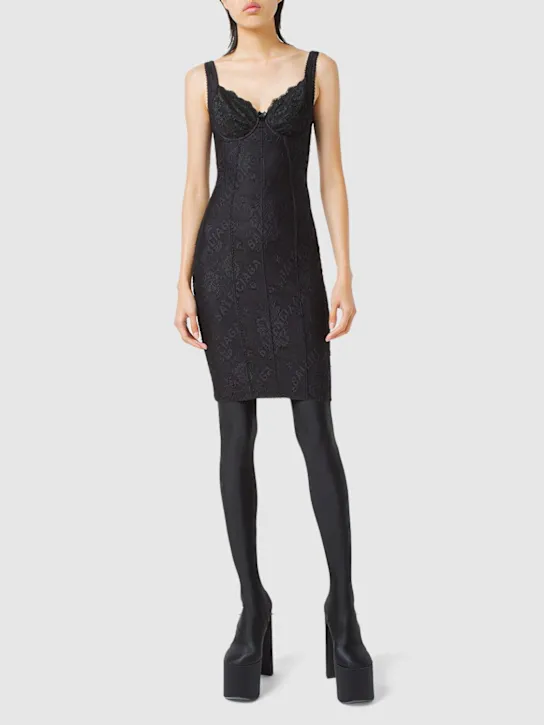 Balenciaga   Stretch lace lingerie mini dress 