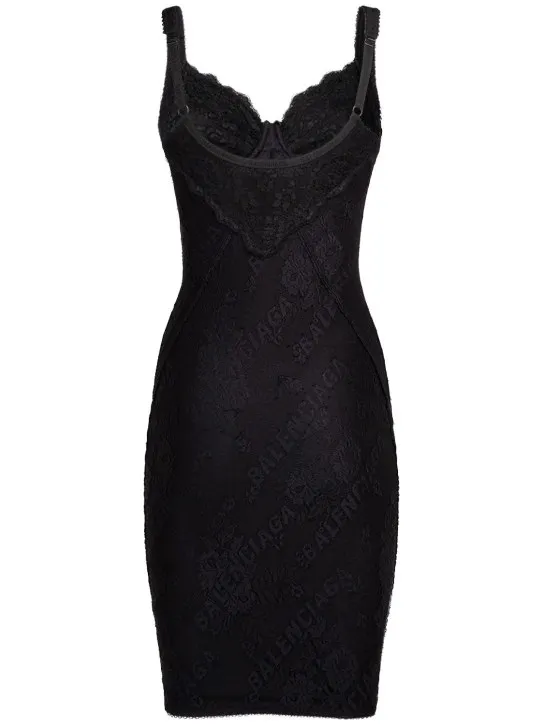 Balenciaga   Stretch lace lingerie mini dress 