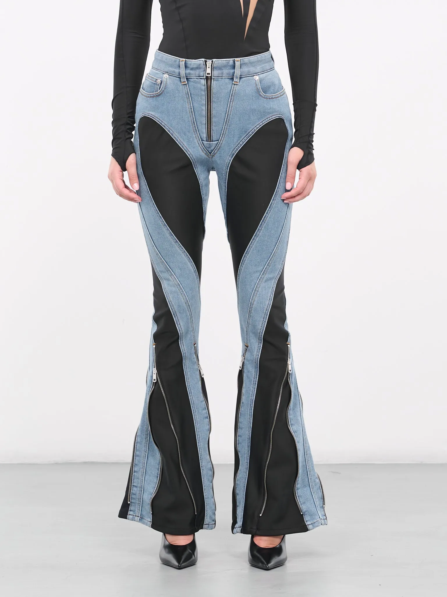 Bi-Material Jeans (6PA0403247-MEDIUM-BLUE)