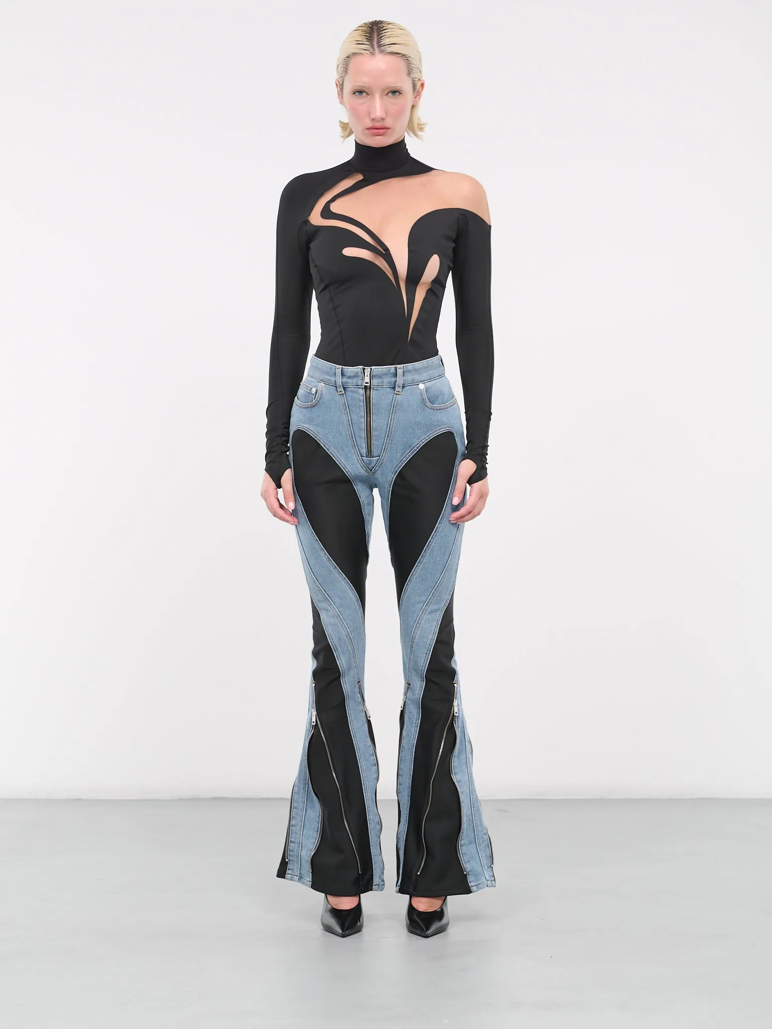 Bi-Material Jeans (6PA0403247-MEDIUM-BLUE)