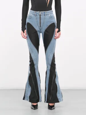 Bi-Material Jeans (6PA0403247-MEDIUM-BLUE)