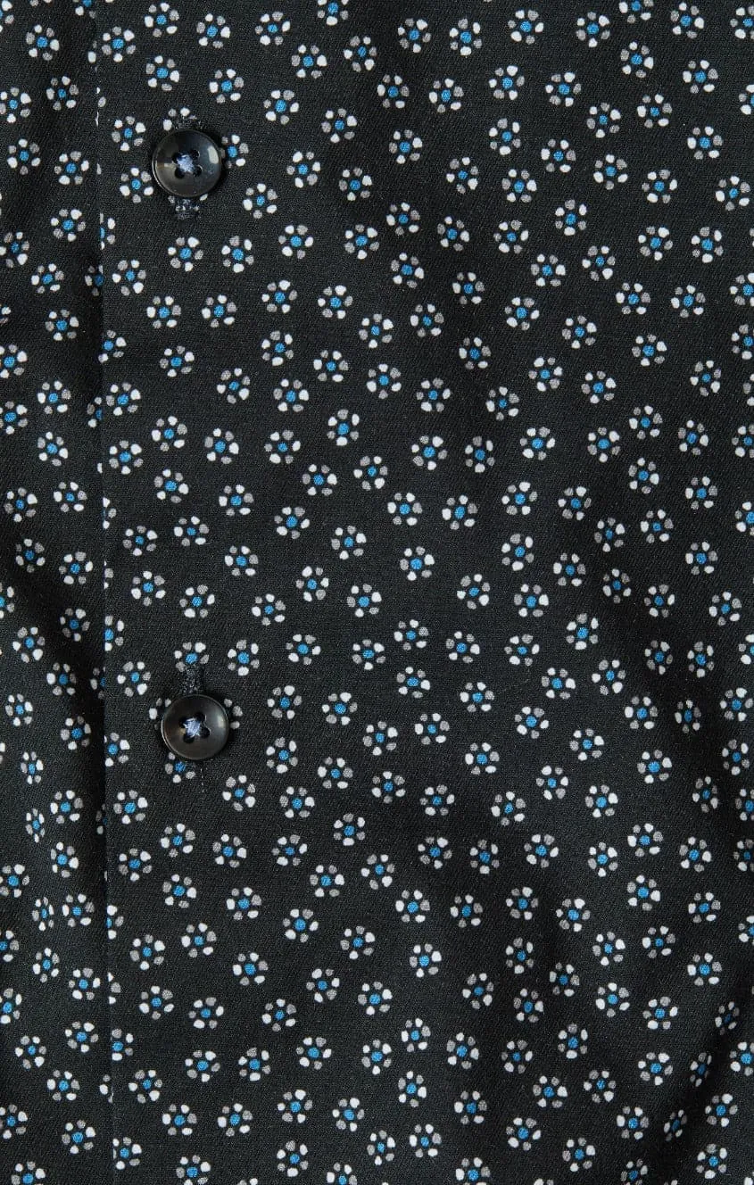 Black Accent Ditsy Print Shirt