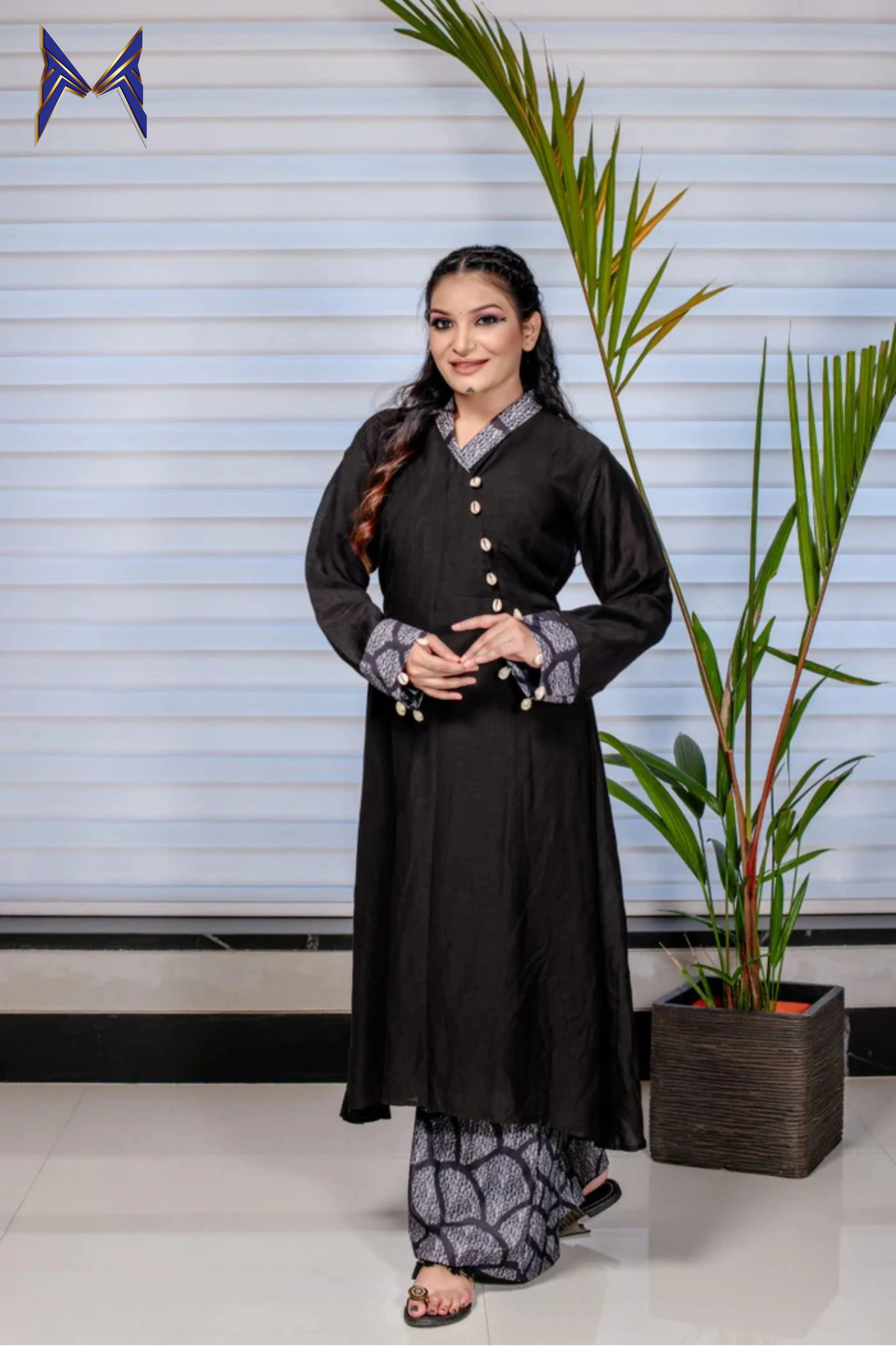 Black Kurti With Flared Pants