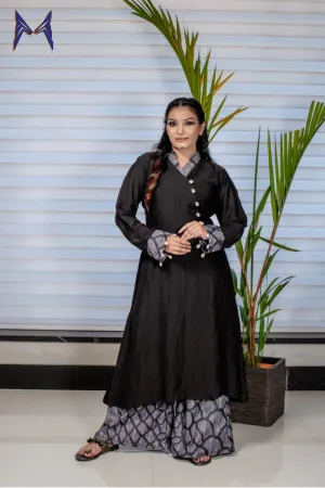 Black Kurti With Flared Pants