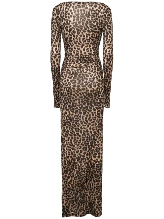 Blumarine   Printed wool jersey long dress 
