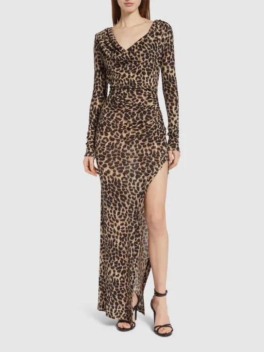Blumarine   Printed wool jersey long dress 