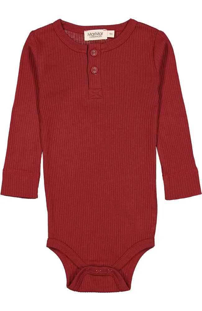 Body LS Rib Modal - Hibiscus Red