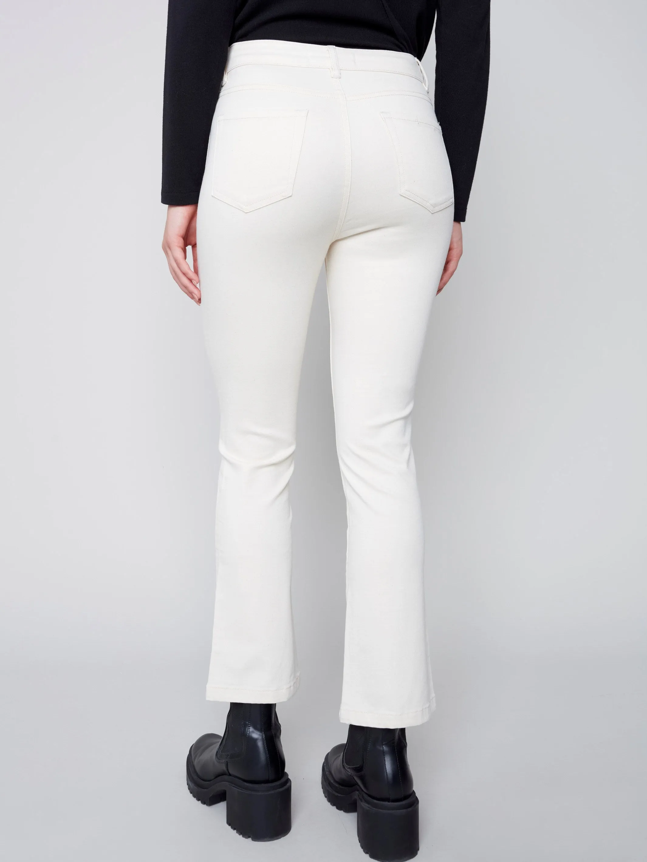 Bootcut Stretch Twill Pants - Natural