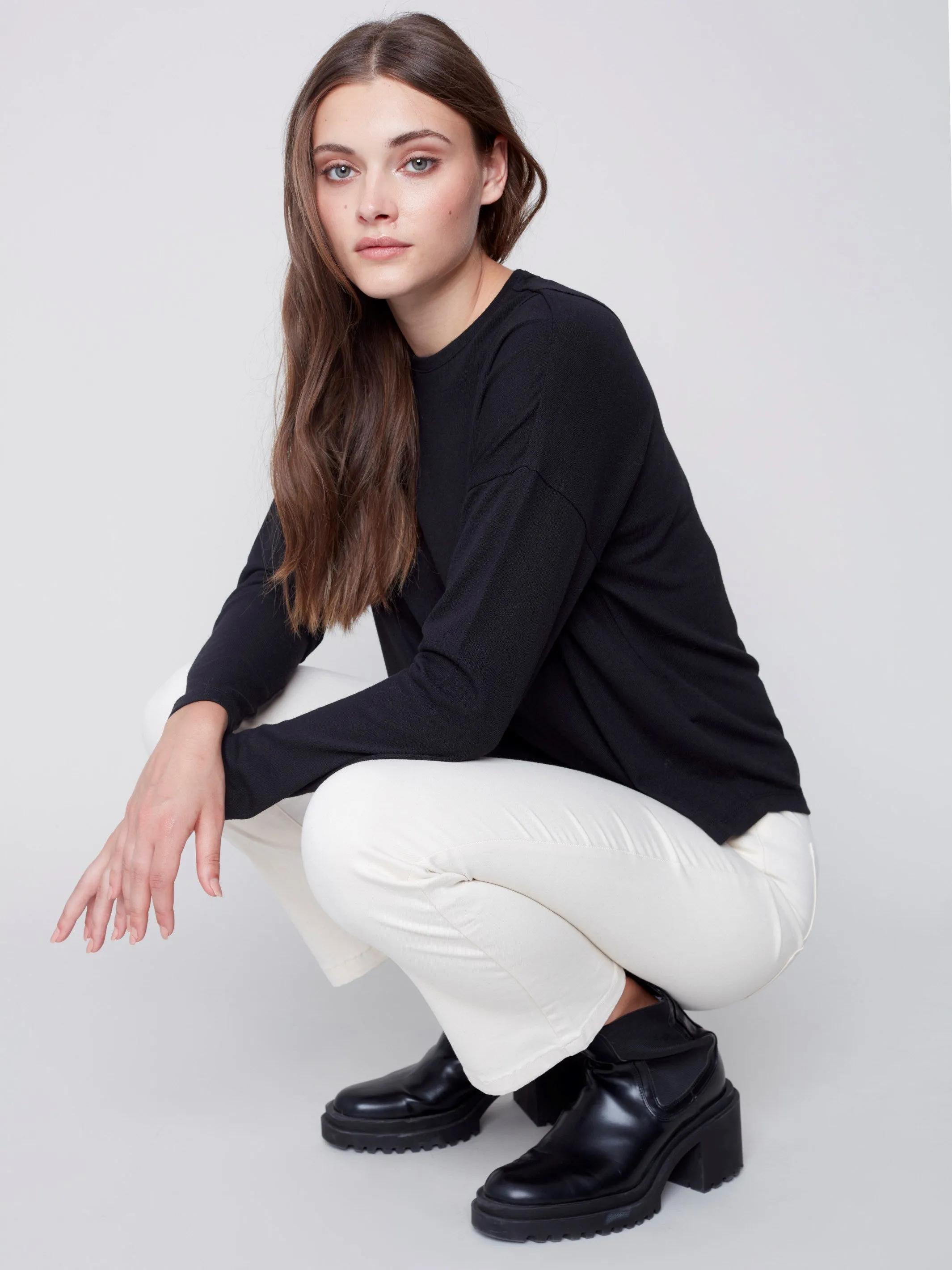 Bootcut Stretch Twill Pants - Natural