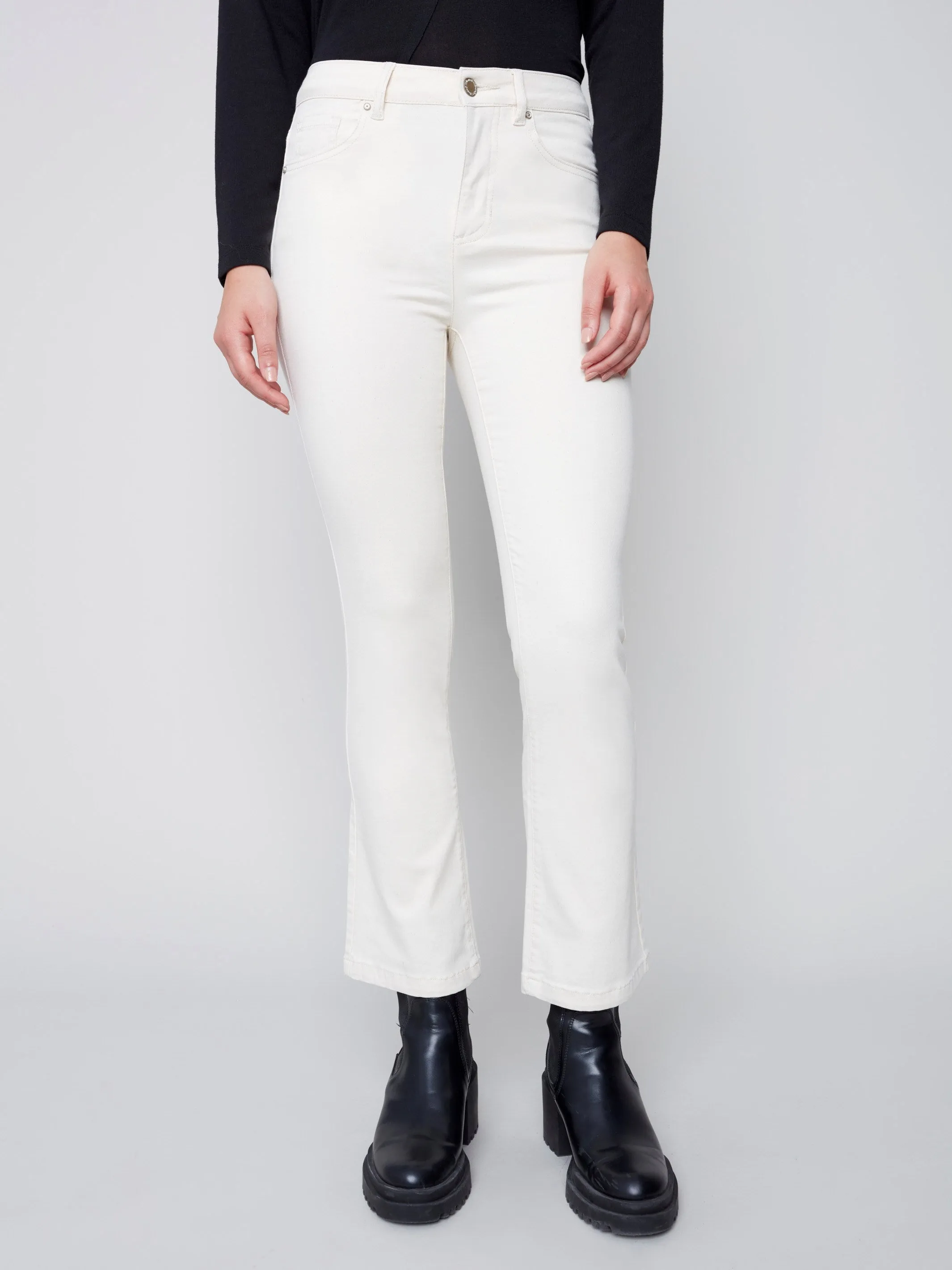 Bootcut Stretch Twill Pants - Natural