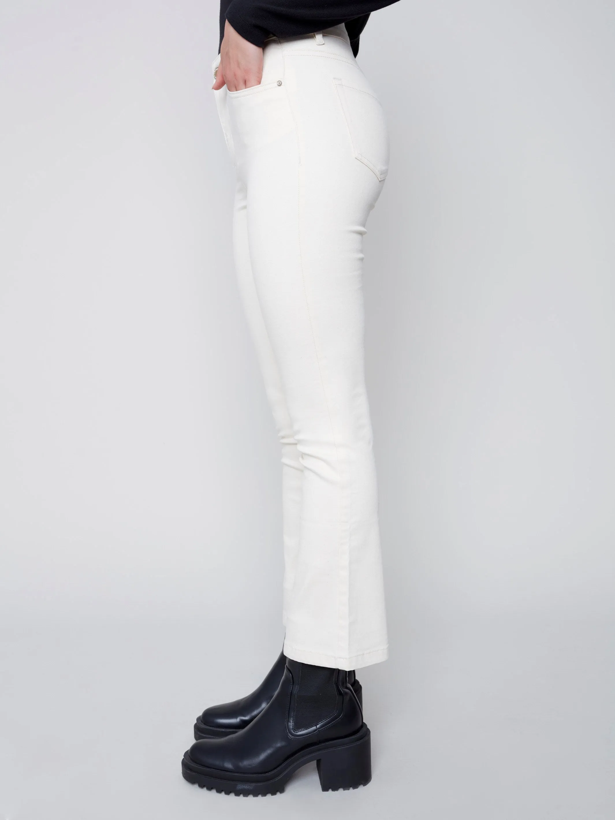 Bootcut Stretch Twill Pants - Natural