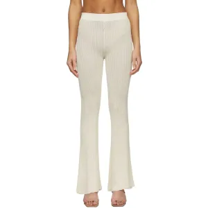 Calle Del Mar Off-White Ribbed Lounge Pants