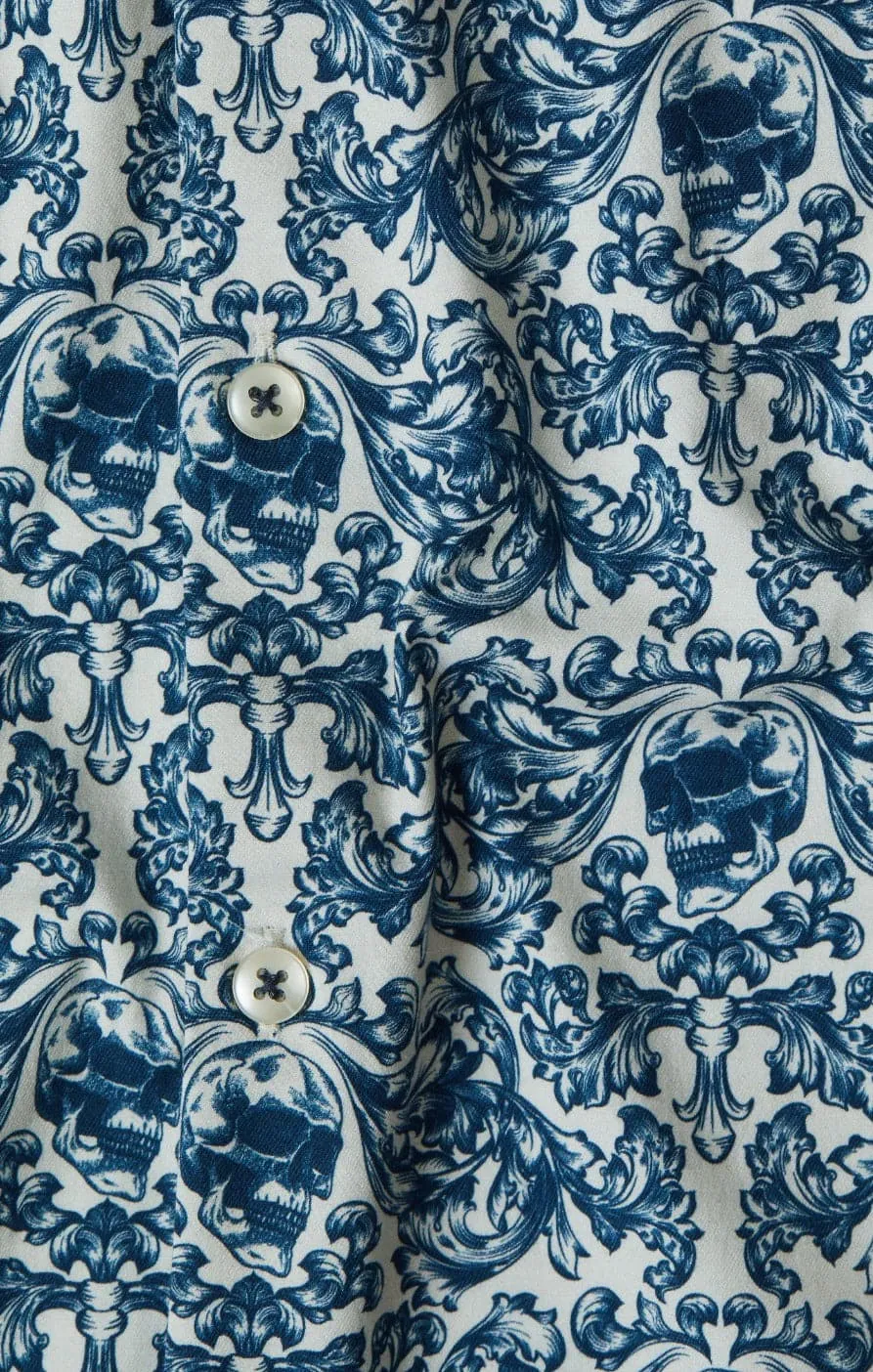 Cream Skull Print Shirt
