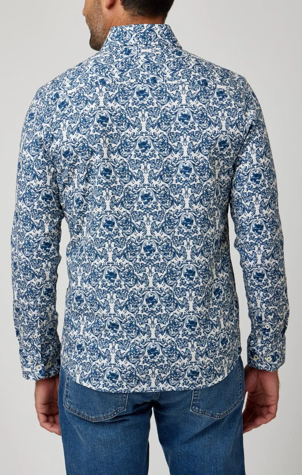 Cream Skull Print Shirt
