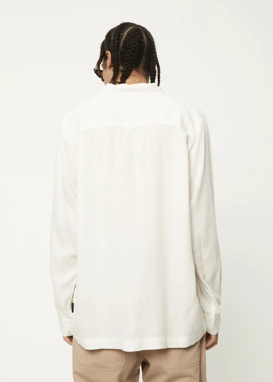 CRITICAL HEMP CUBAN LONG SLEEVE SHIRT | WHITE