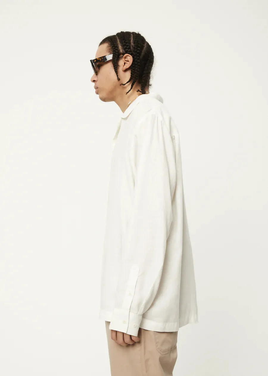 CRITICAL HEMP CUBAN LONG SLEEVE SHIRT | WHITE