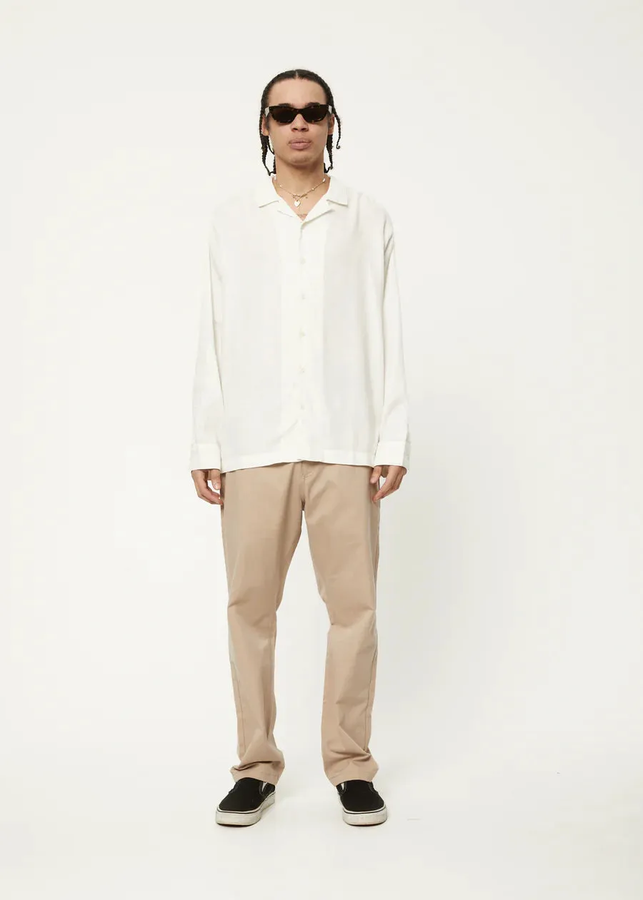 CRITICAL HEMP CUBAN LONG SLEEVE SHIRT | WHITE