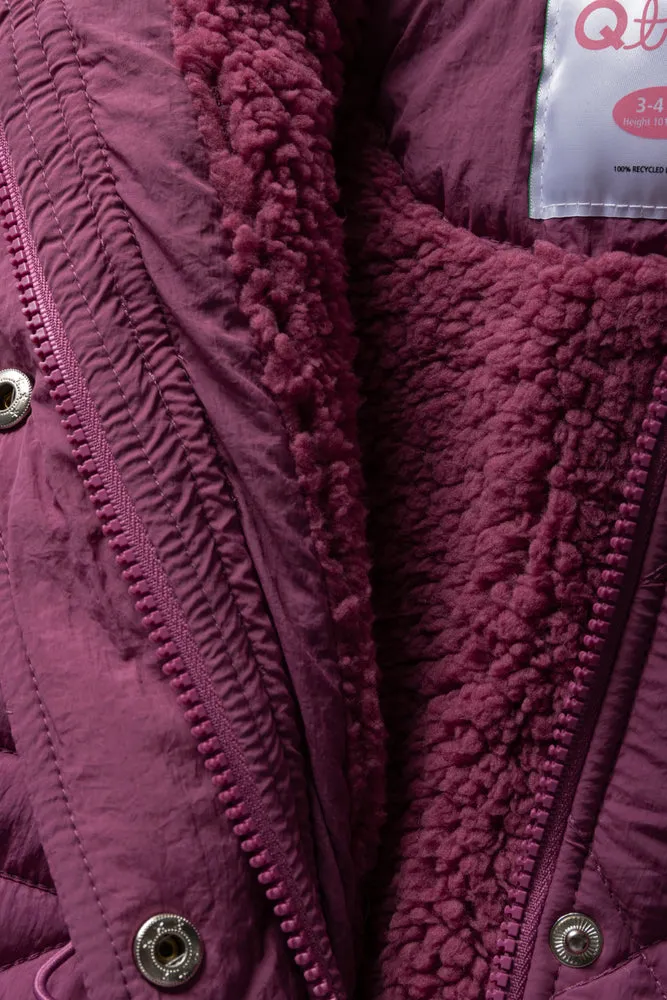 Diamond Quilt Coat Purple
