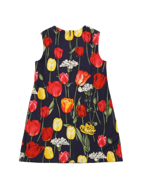 Dolce&amp;Gabbana   Flowers cotton blend interlock dress 