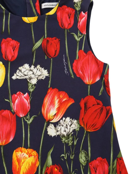 Dolce&amp;Gabbana   Flowers cotton blend interlock dress 