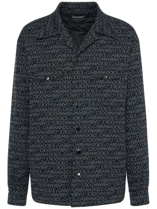 Dolce&amp;Gabbana   Logo jacquard quilted overshirt 