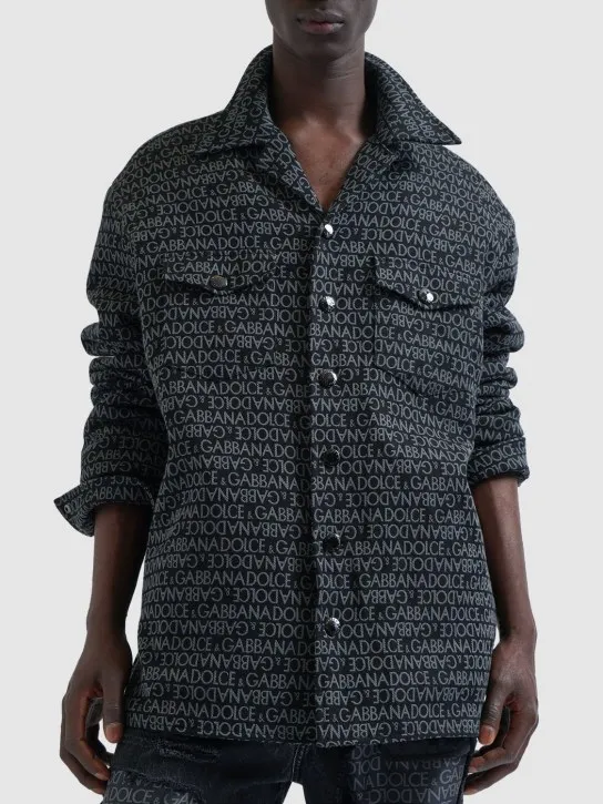Dolce&amp;Gabbana   Logo jacquard quilted overshirt 