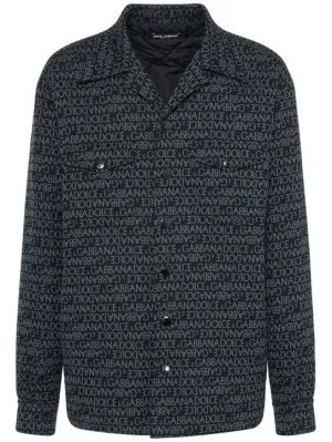 Dolce&amp;Gabbana   Logo jacquard quilted overshirt 