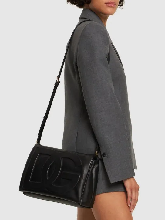 Dolce&amp;Gabbana   Medium Logo soft nappa shoulder bag 
