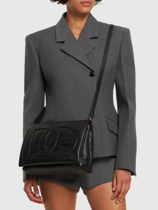 Dolce&amp;Gabbana   Medium Logo soft nappa shoulder bag 