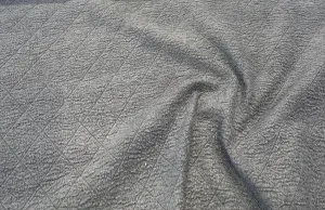 Downtown Iron Quilted Dark Blue Chenille Upholstery Fabric By The Yard