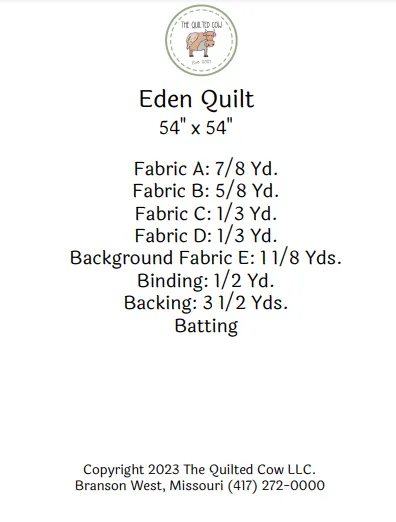 Eden Quilt Pattern