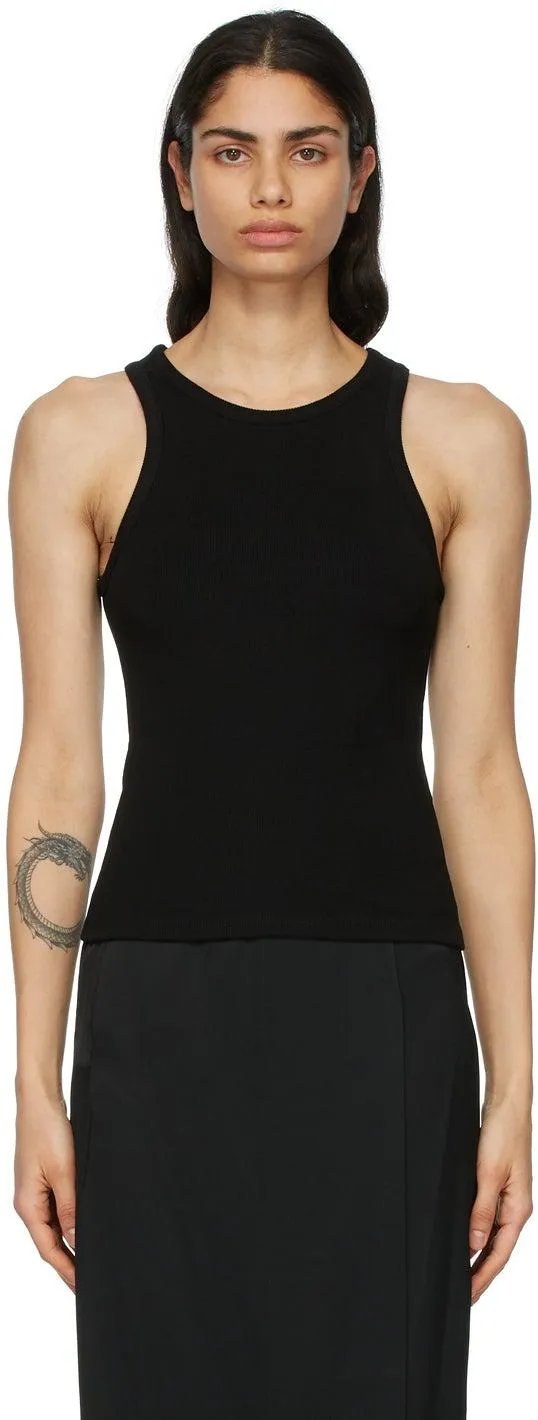 Esse Studios Black High Neck Rib Tank Top