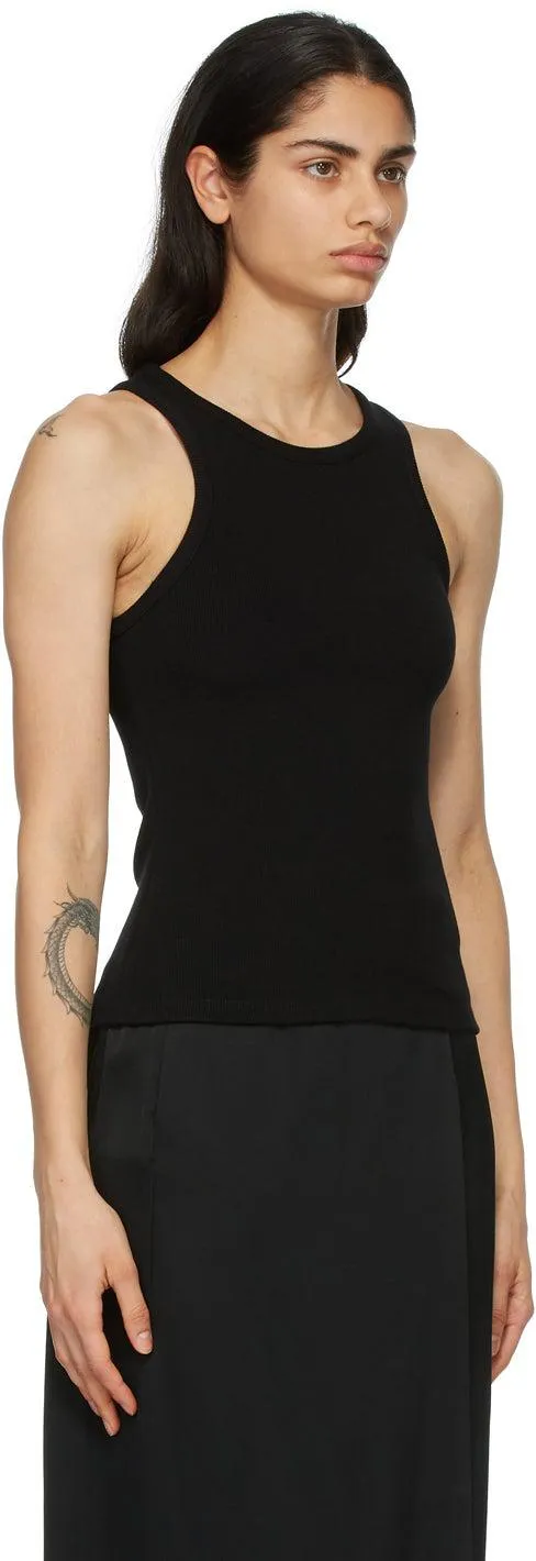 Esse Studios Black High Neck Rib Tank Top