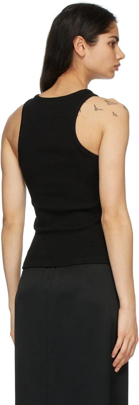 Esse Studios Black High Neck Rib Tank Top