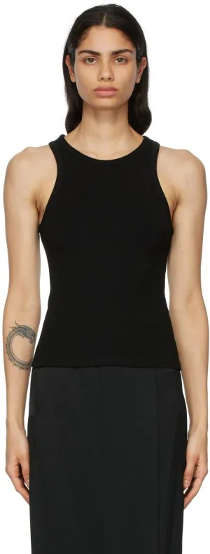 Esse Studios Black High Neck Rib Tank Top