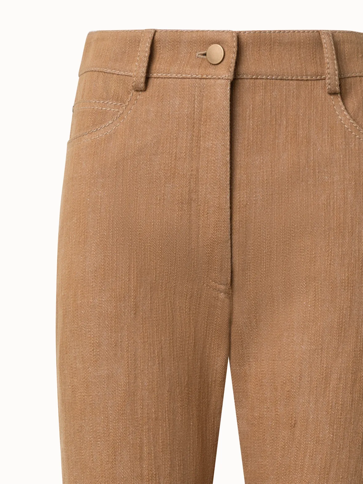Flared Cotton Wool Denim Pants