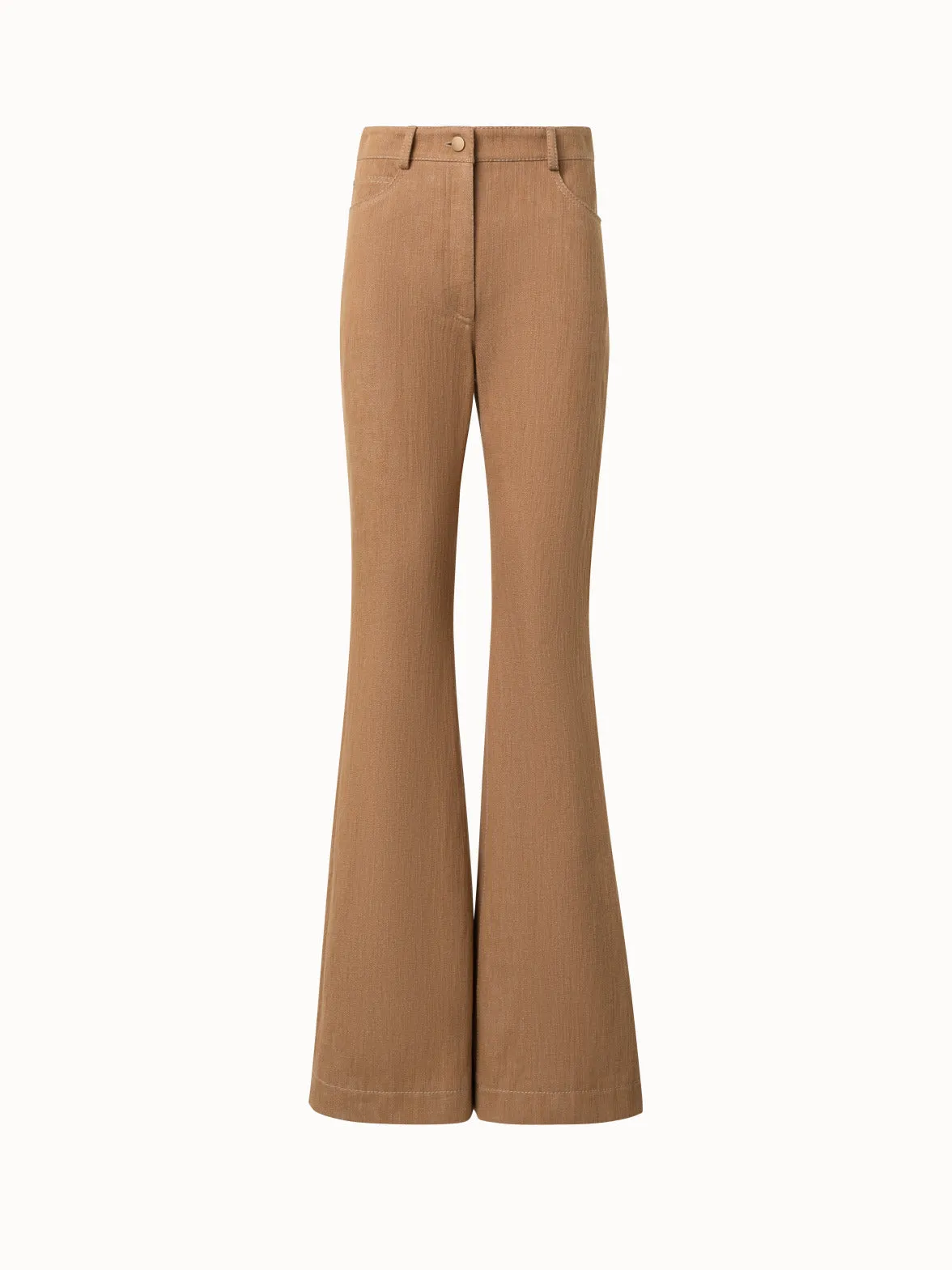 Flared Cotton Wool Denim Pants