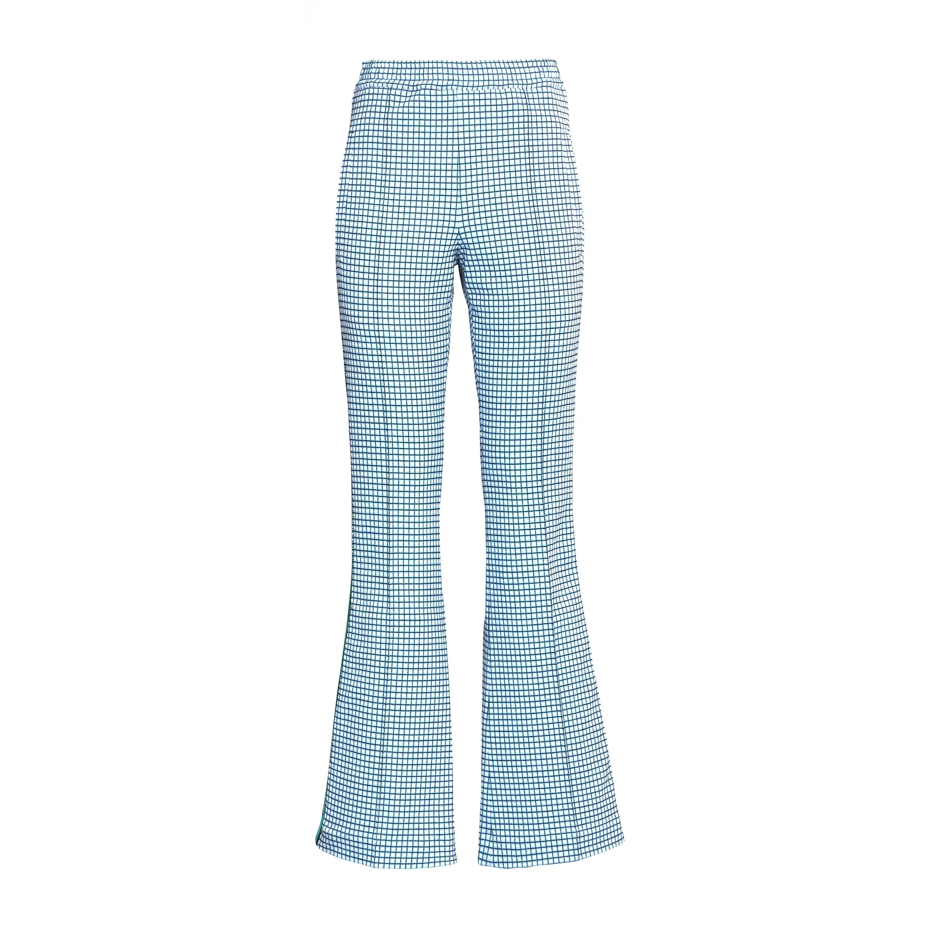 Flared Drawstring Trousers with Knit Trim
