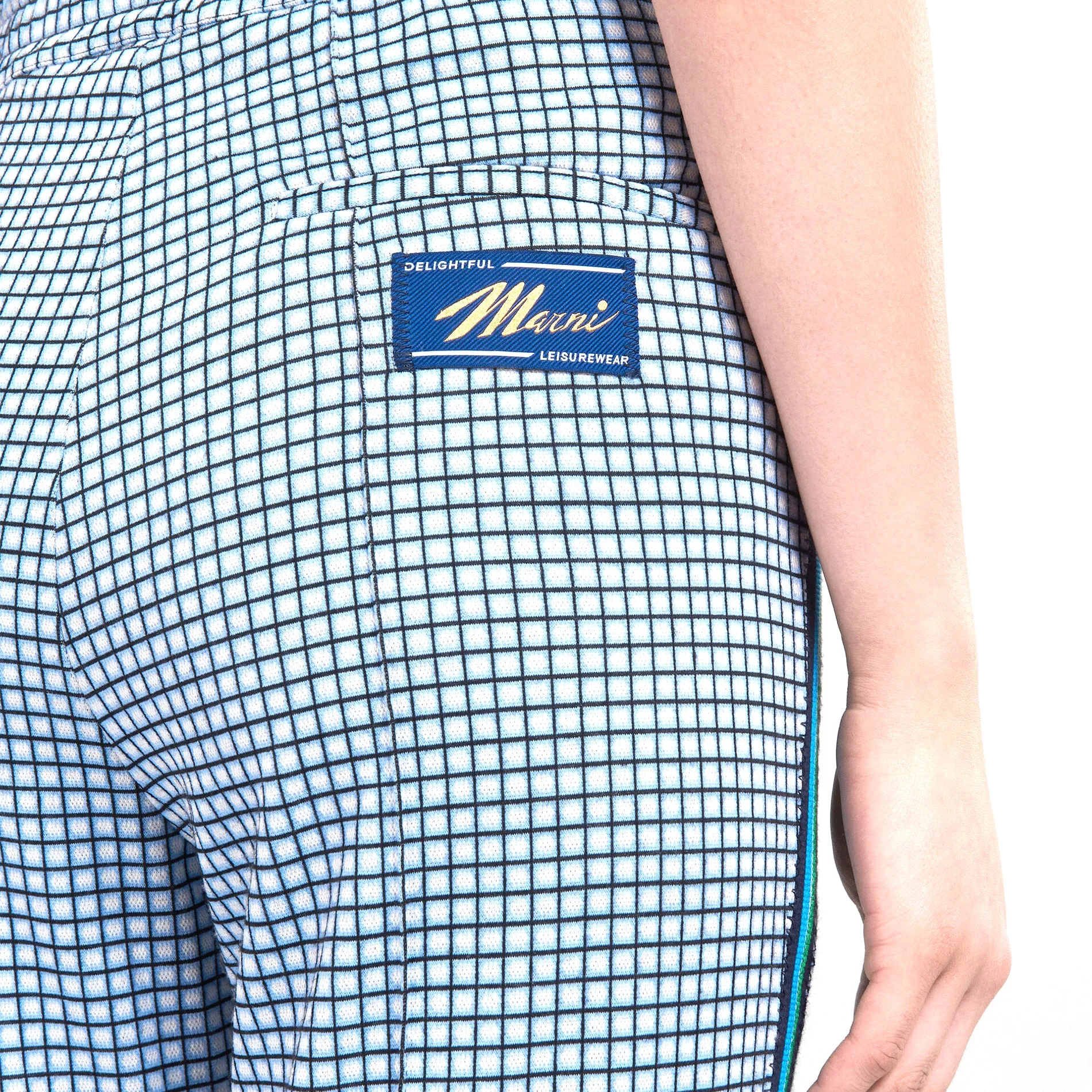 Flared Drawstring Trousers with Knit Trim