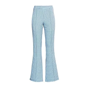 Flared Drawstring Trousers with Knit Trim
