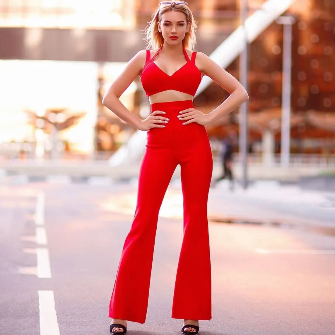 Flared Pant Bandage Yacht Suit
