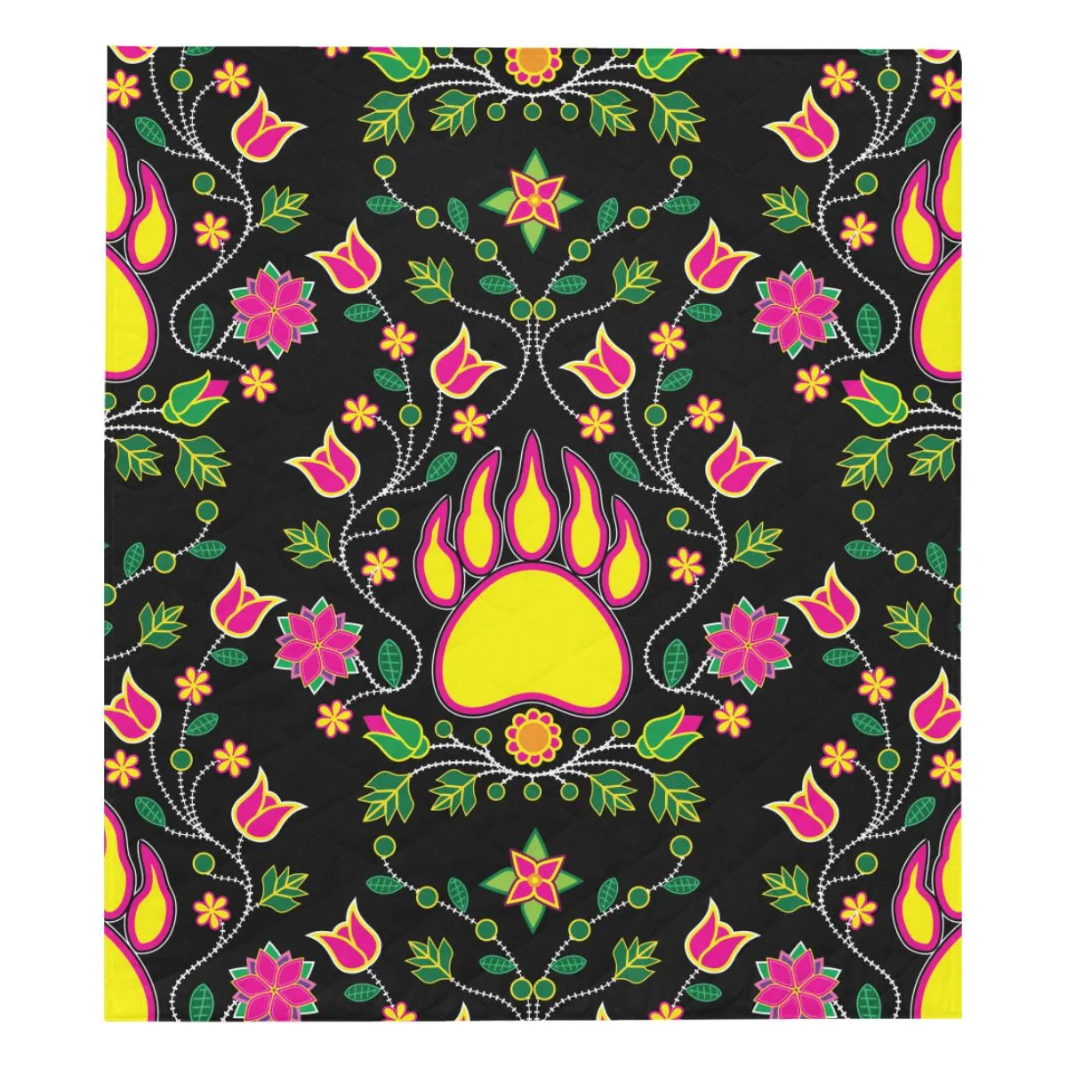 Floral-Bearpaw Quilted Comforter 70"x80"