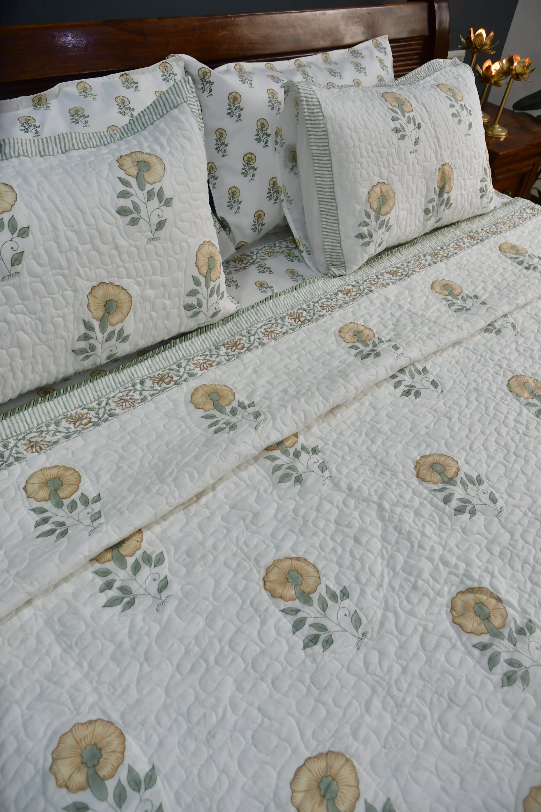 Flower of Hope Quilted bedcover