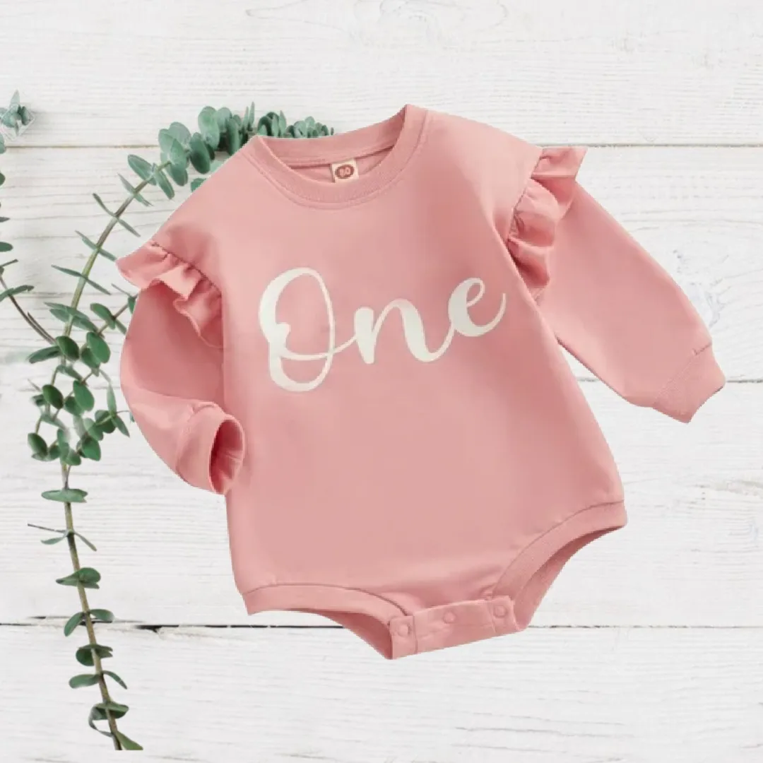 Girls Pink One Sweater Romper