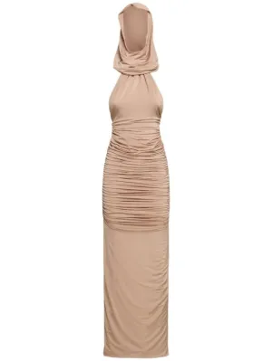Giuseppe Di Morabito   Stretch jersey ruched long dress 