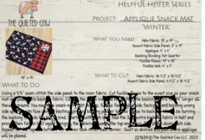 Helpful Heifer Applique Snack Mat